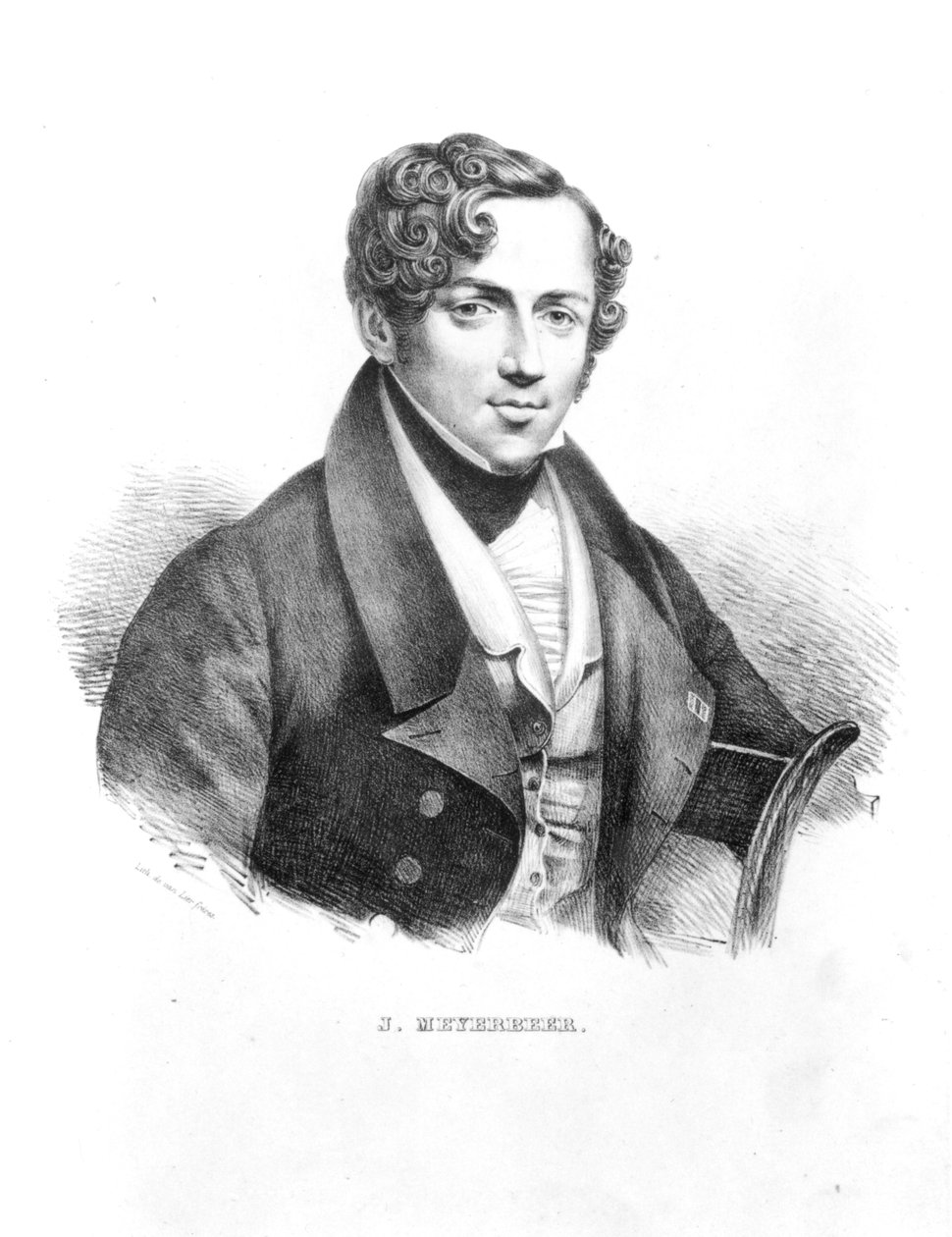 Jakob Meyerbeer (1791-1864) tysk komponist, graveret af brødrene van Lier af French School