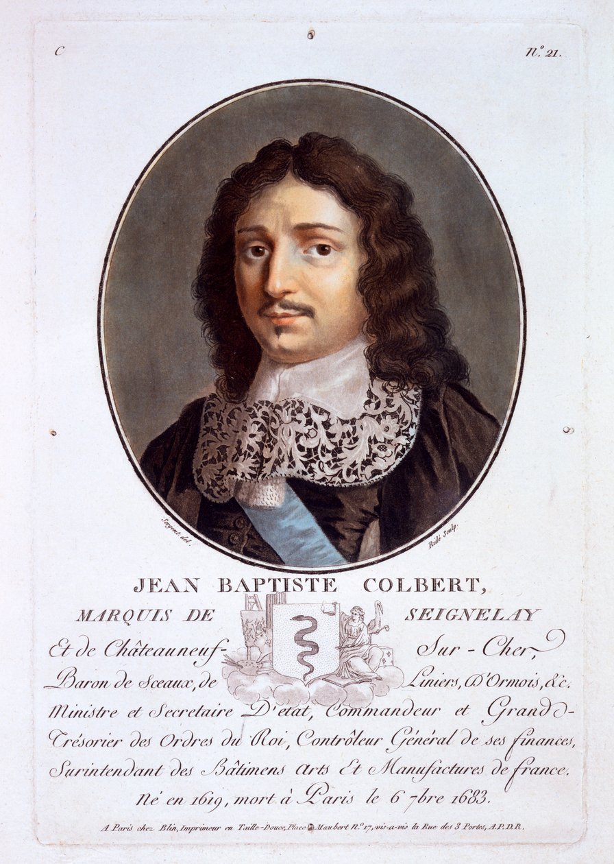 Jean-Baptiste Colbert, Marquis de Seignelay, fra Portraits of Great Men, Illustrious Women, and Memorable Subjects of France, udgivet 1787-92 af French School