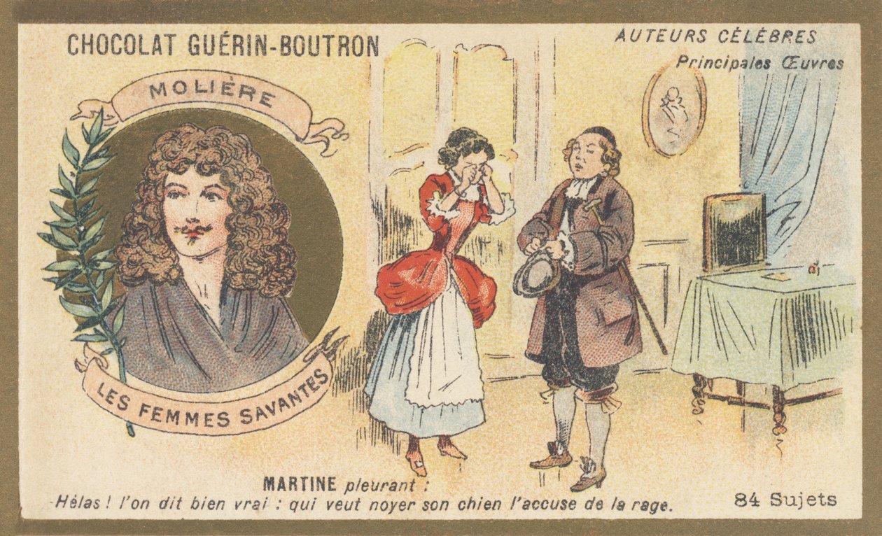 Jean-Baptiste Poquelin dit Moliere (1622-1673), fransk komiker og dramatiker, forfatter til "Les Femmes savantes" (1672) af French School
