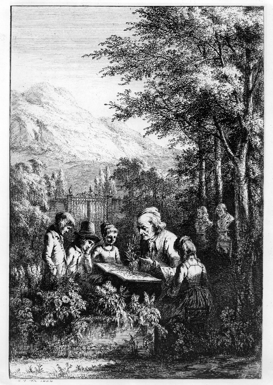 Jean-Jacques Rousseau underviser en gruppe børn af French School