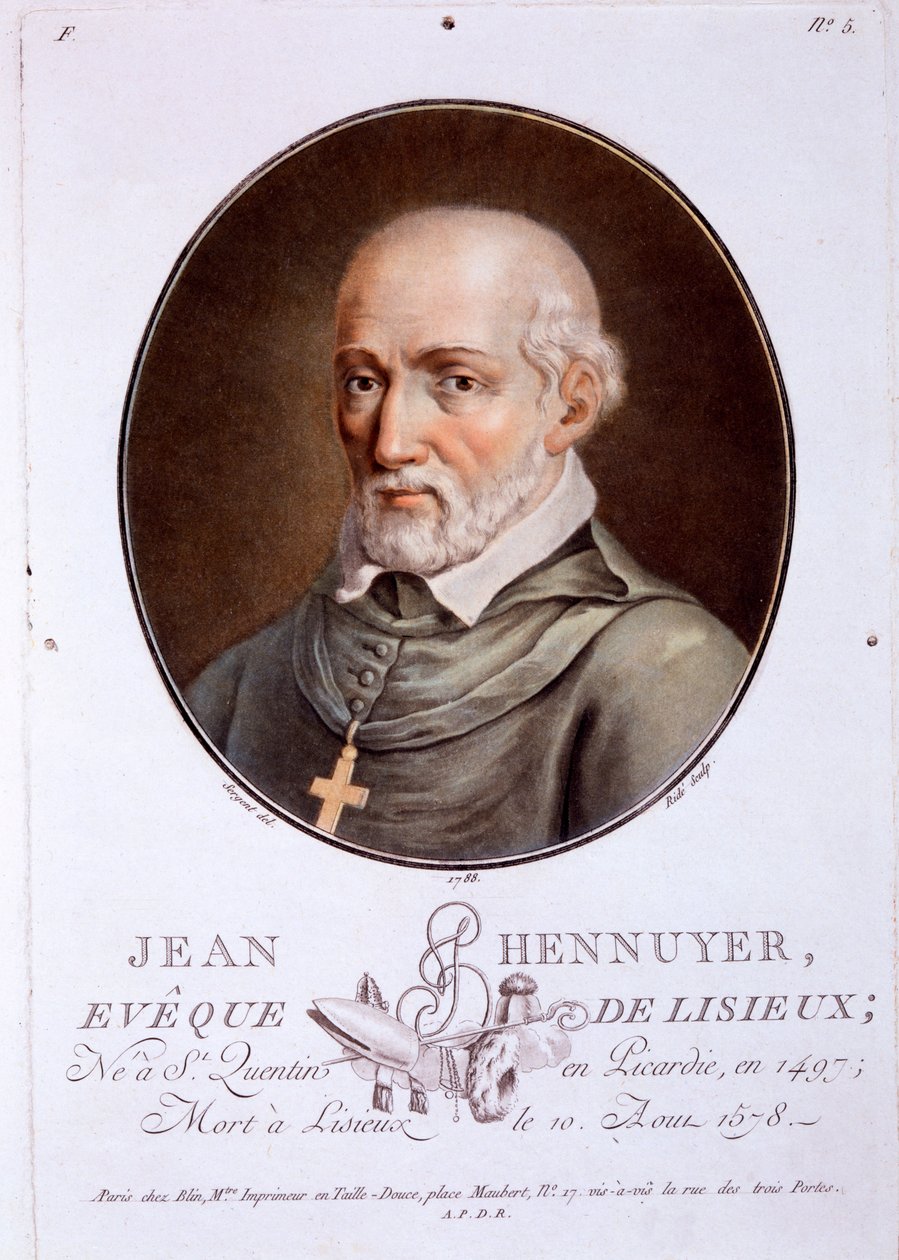 Jean Hainier, biskop af Lisieux, fra portrætter af store mænd, lysende kvinder og mindeværdige emner i Frankrig, udgivet 1787-92 af French School
