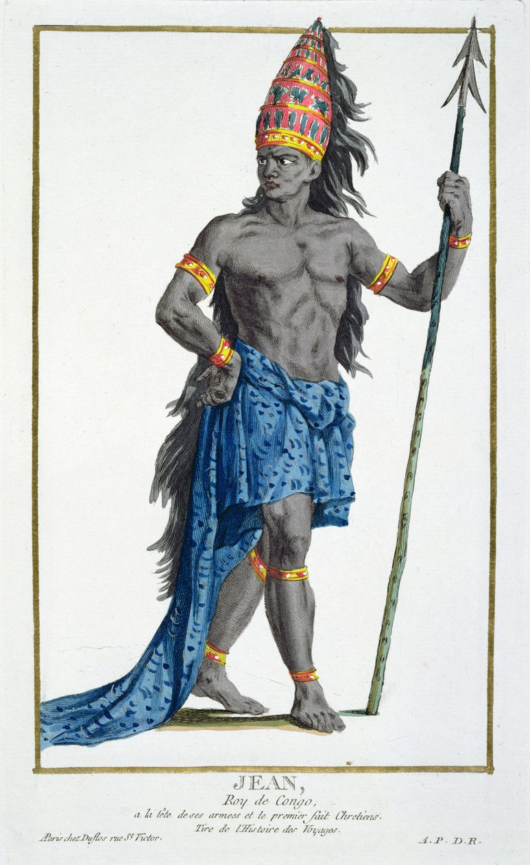 Jean, konge af Congo, graveret af Pierre Duflos (1742-1816), 1780 (kobberstik) af French School