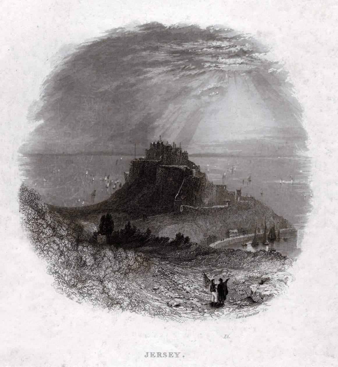 Jersey Island. (stik, ca. 1850) af French School