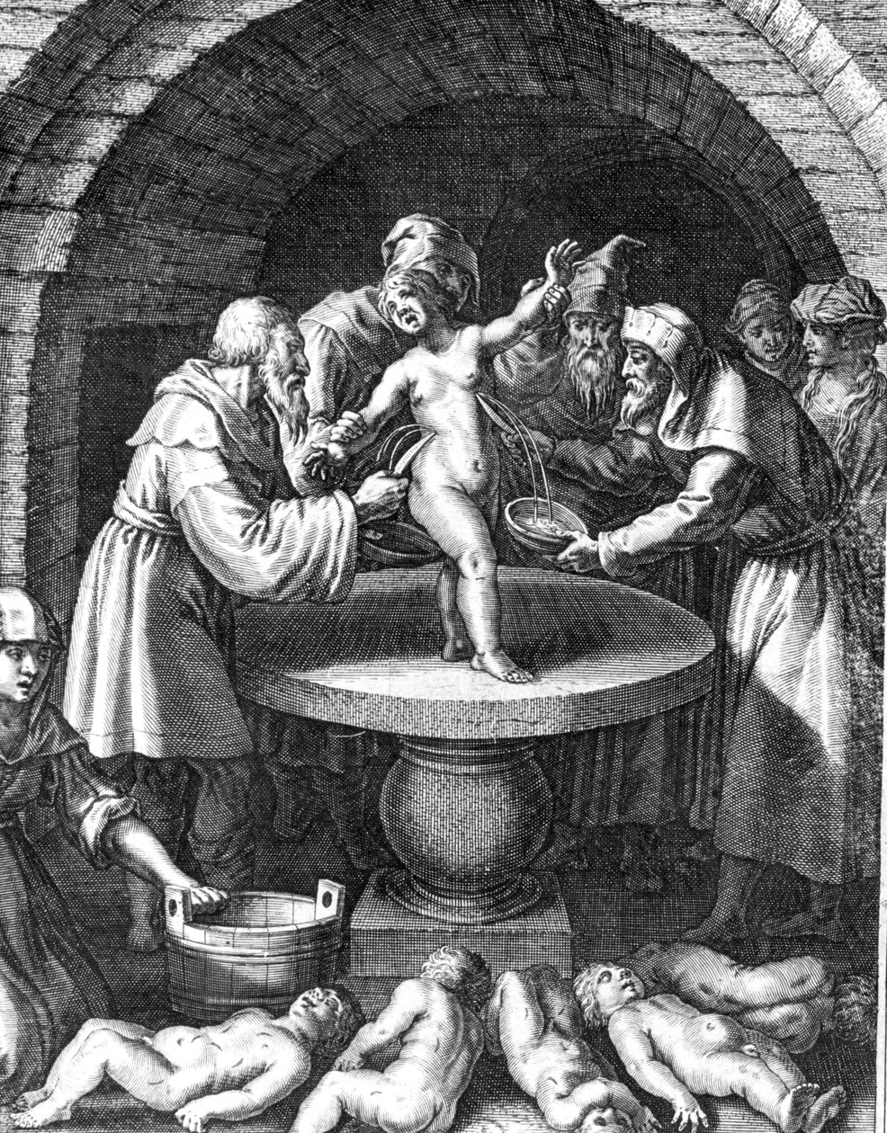 Jøder ofrer et kristent barn i Frankrig i 1180 af French School