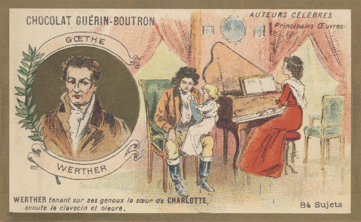Johann Wolfgang (von) Goethe (1749-1832), tysk romanforfatter, dramatiker, digter, kunstteoretiker og statsmand, forfatter til "Den unge Werthers lidelser", epistolær roman (1774) af French School