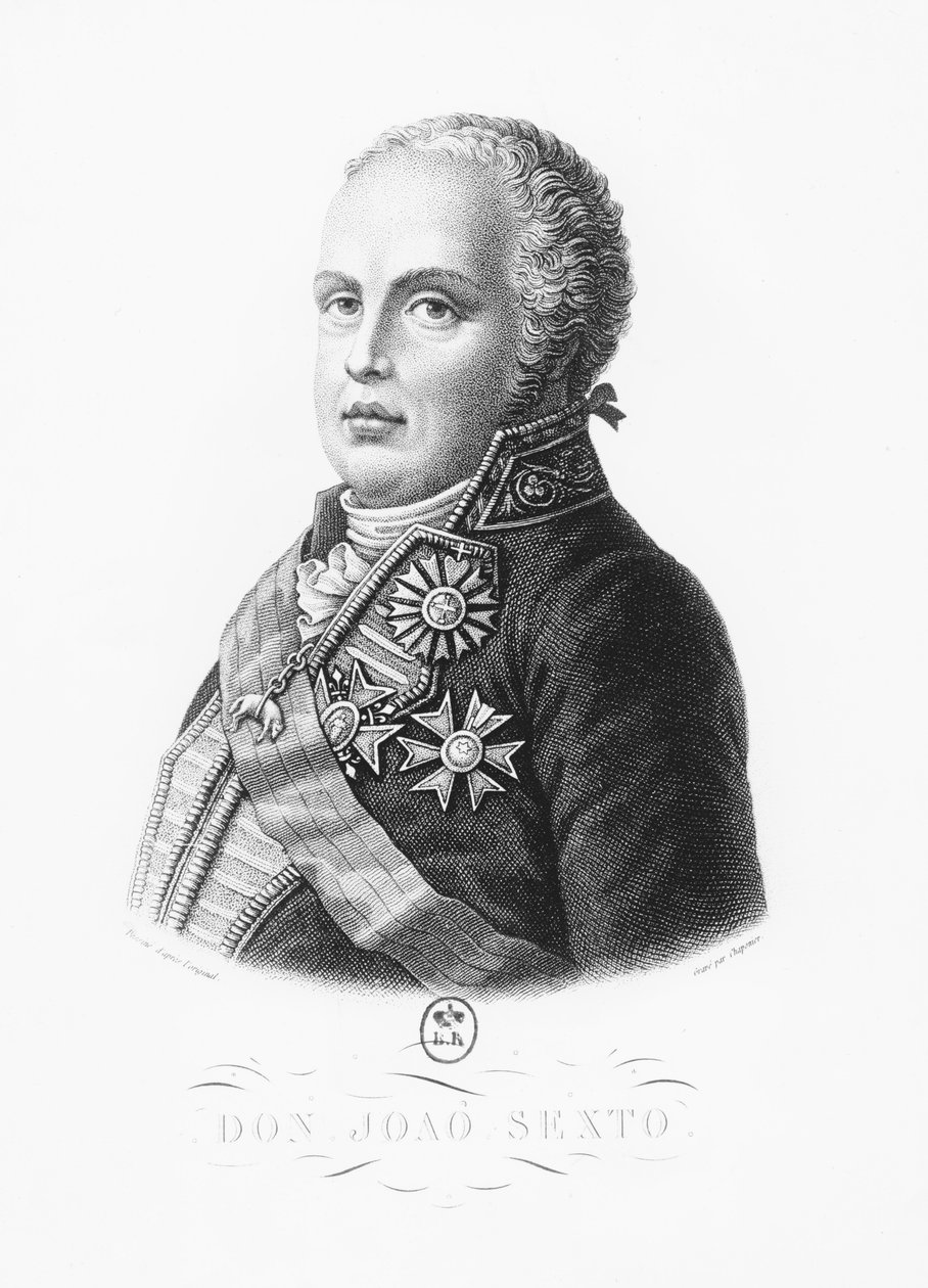John VI af Portugal (gravering) af French School