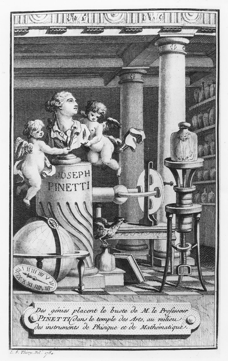 Joseph Pinetti (1750-1800), illustration fra Amusements physiques af L.S. Thiery, 1784 af French School
