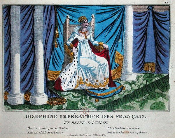 Josephine (1763-1814) kejserinde af franskmændene og dronningen af Italien (farve litho) af French School