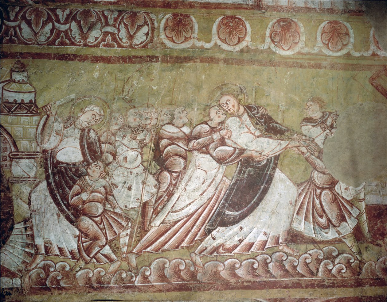 Judas Kissing Christ (fresko) (detalje af 95750) af French School