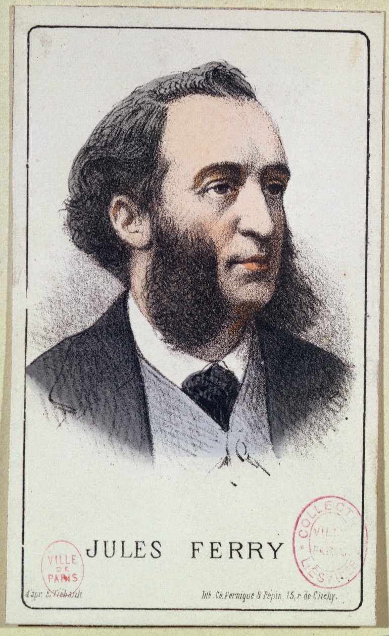 Jules Ferry (1832-93). illustration til en skolebog. slutningen af det 19. århundrede af French School