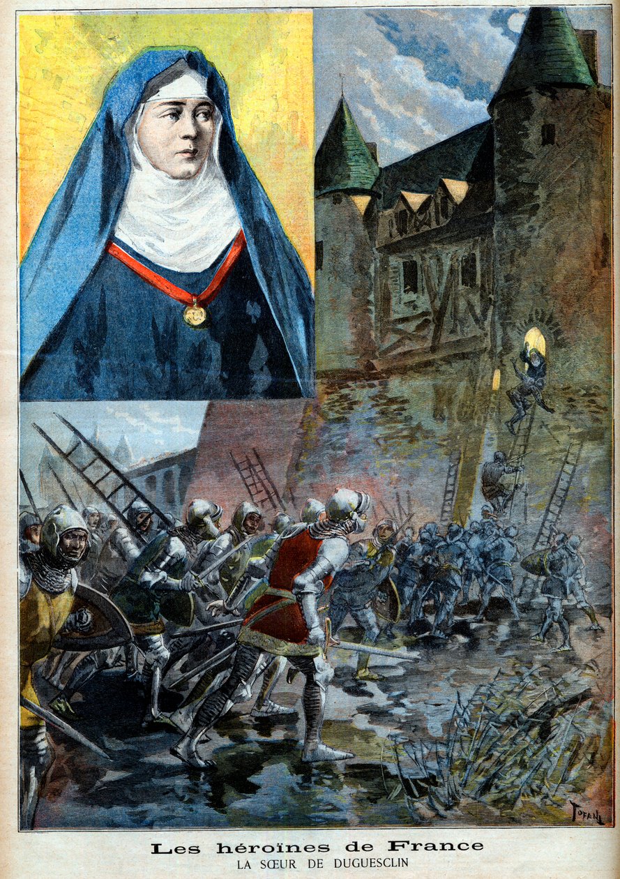 Julienne Duguesclin (1377-1404) benediktiner nonne, illustration "Le Petite Journal" af 23. juli 1894 (gravering) af French School