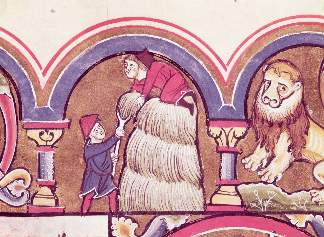 Juli: Høstning af høet fra St. Elizabeths psalter af French School