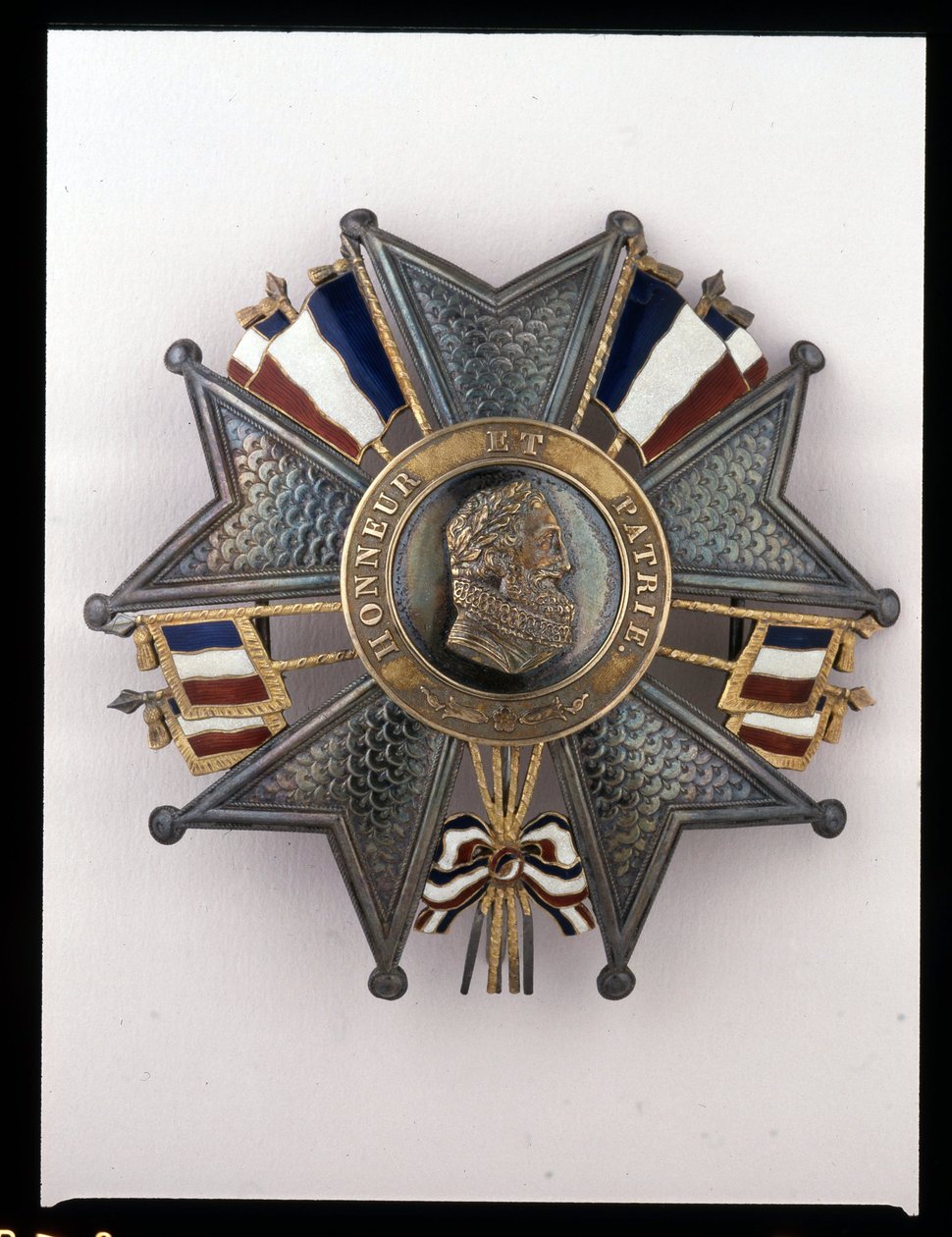 Juli Monarchy - Monarchy of July - Plaque of the Grand Cross, Louis Philippe 1st: "" Honor et Homeland"" - (billede af Henrik IV) coll. Antans soldater af French School