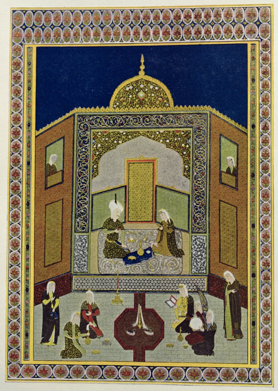 Kadi Pere-au-pet under kuplen, illustration til The Arabian Nights, 1895 (farvegravering) af French School