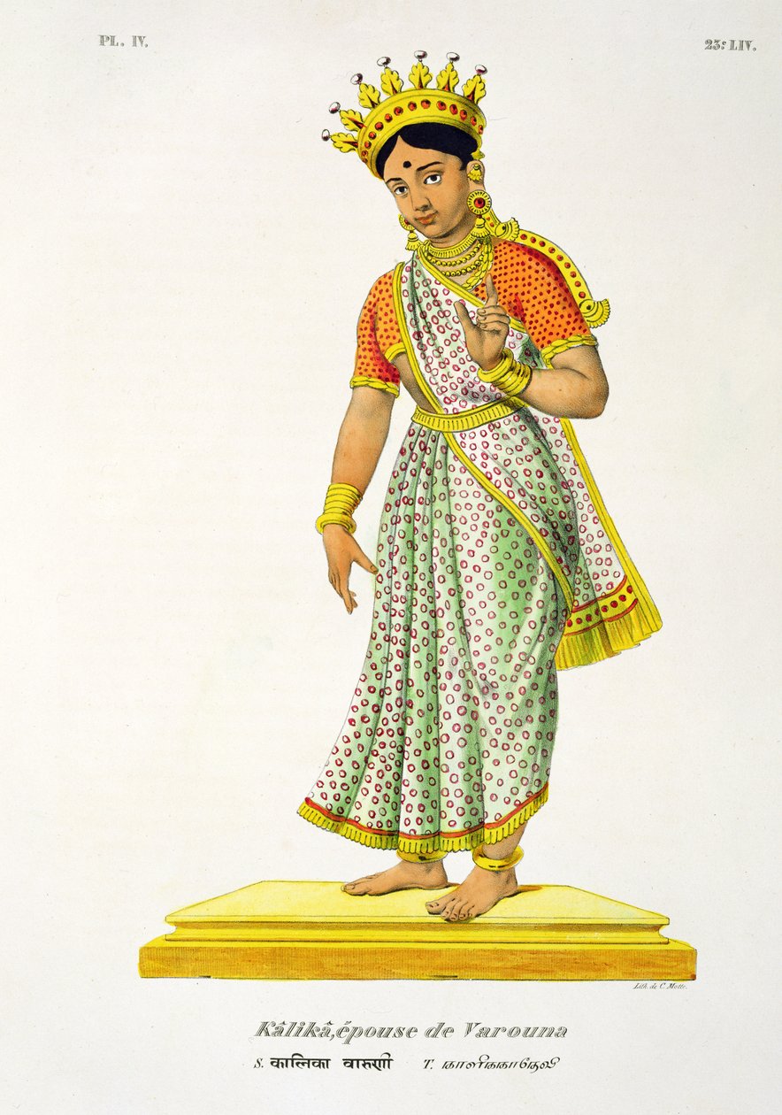 Kalika hustru af Varuna, graveret af C. de Motte (1785-1836) af French School