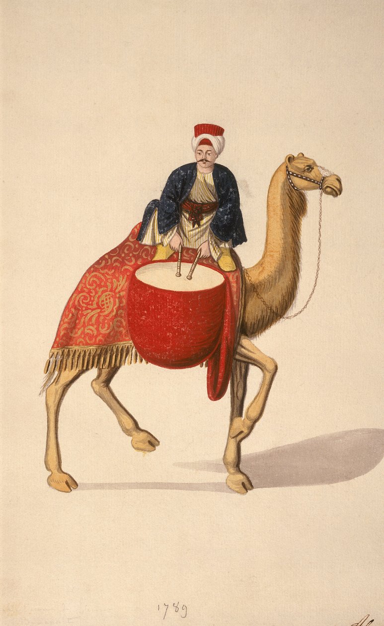 Kedeltrommeslager, osmannisk periode, 1789 (wc på papir) af French School