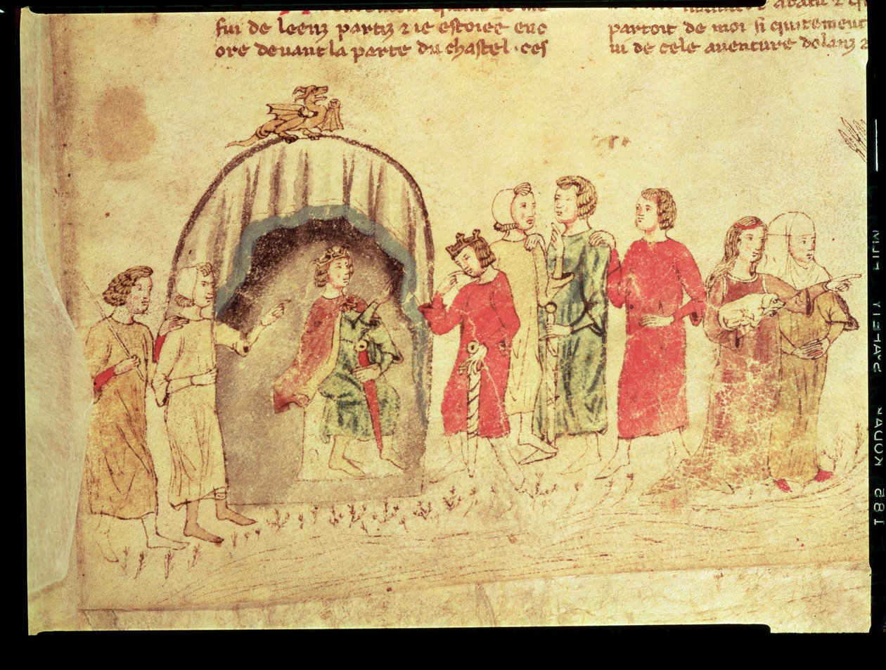 Kong Arthur og hans hof, fra Roman de Meliadus af French School