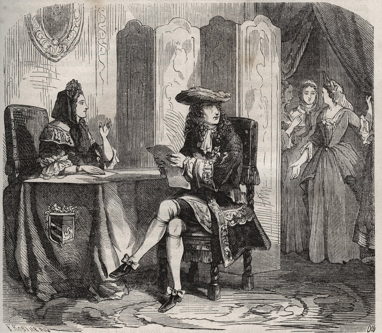 Kong Ludvig XIV (1638 -1715) og hans hustru, markisen af ​​Maintenon (Francoise d