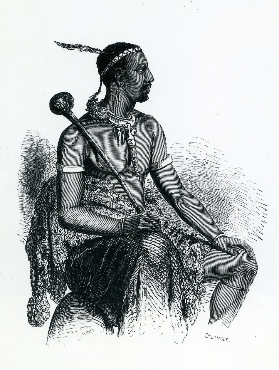 Kong Moshoeshoe I (ca. 1786-1870) 1833 (gravering) af French School