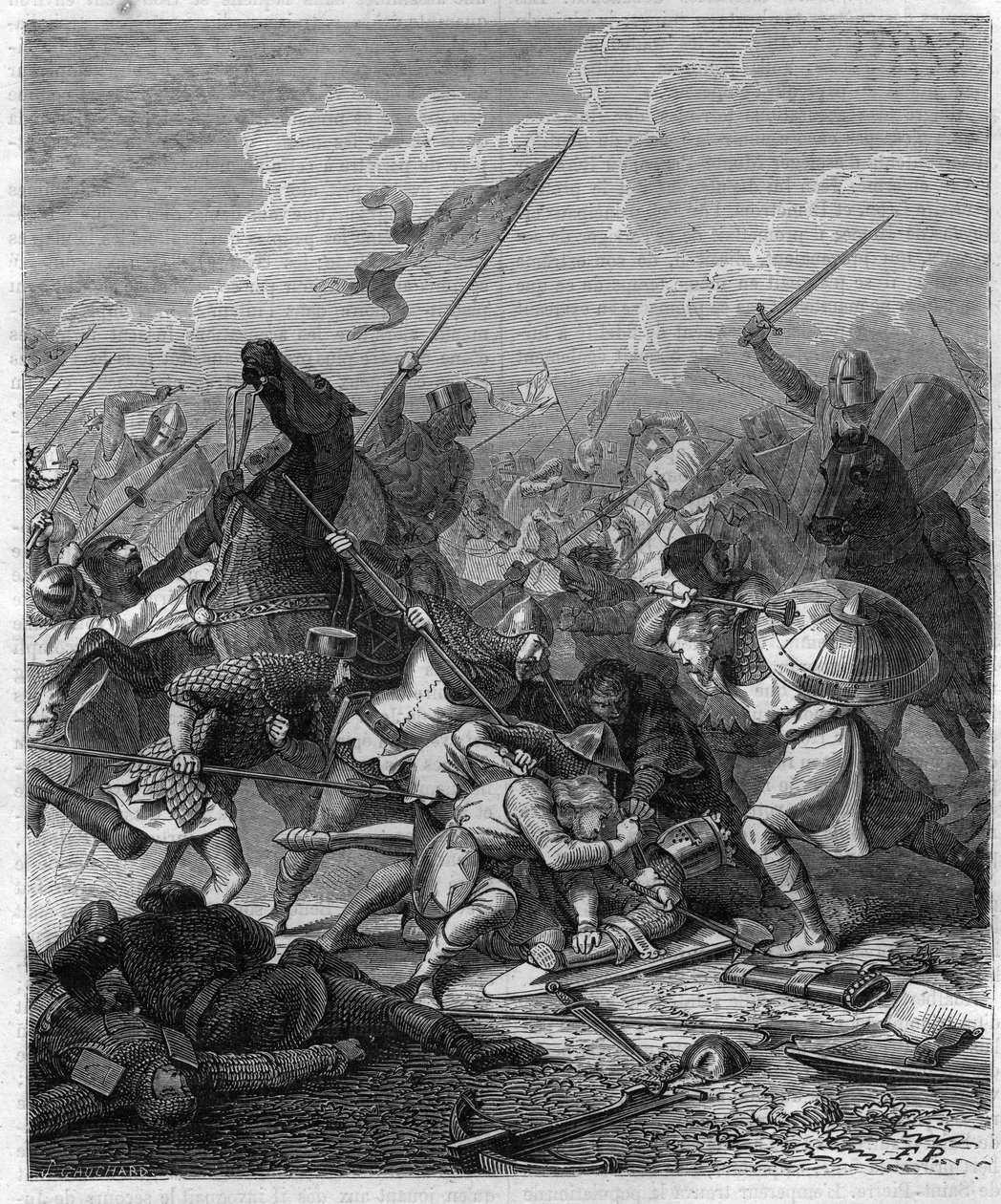 Kong Othon I af Germanien, sagde den Store (912-973) overrasket over oprørerne i Rom. Indgravering i "Histoire des Papes-Rois-Queen and Empereurs a travers les centuries"" af Maurice Lachatre af French School