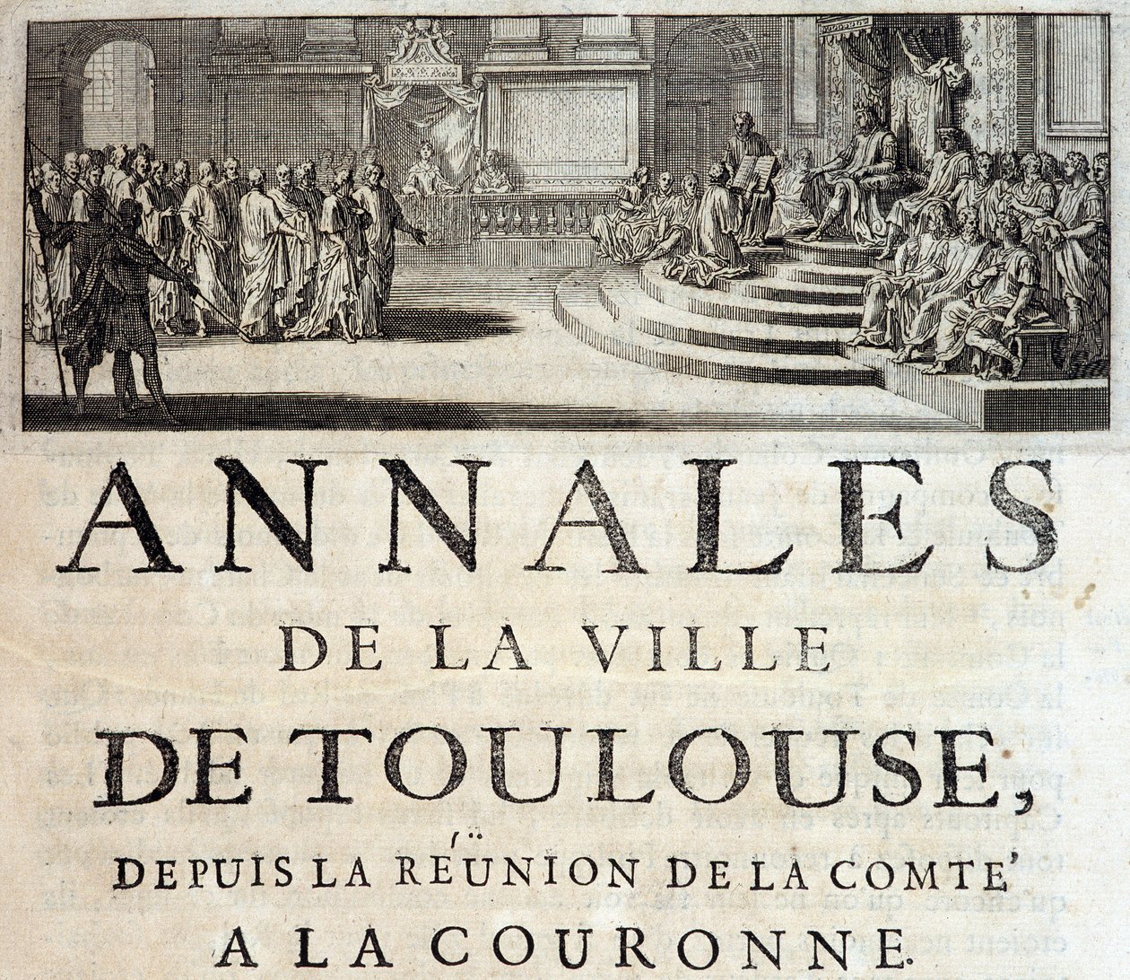 Kong Philippe the Hardi i Toulouse i 1272 i "Annales de la ville de Toulouse" af Germain de Lafaille, Toulouse af French School