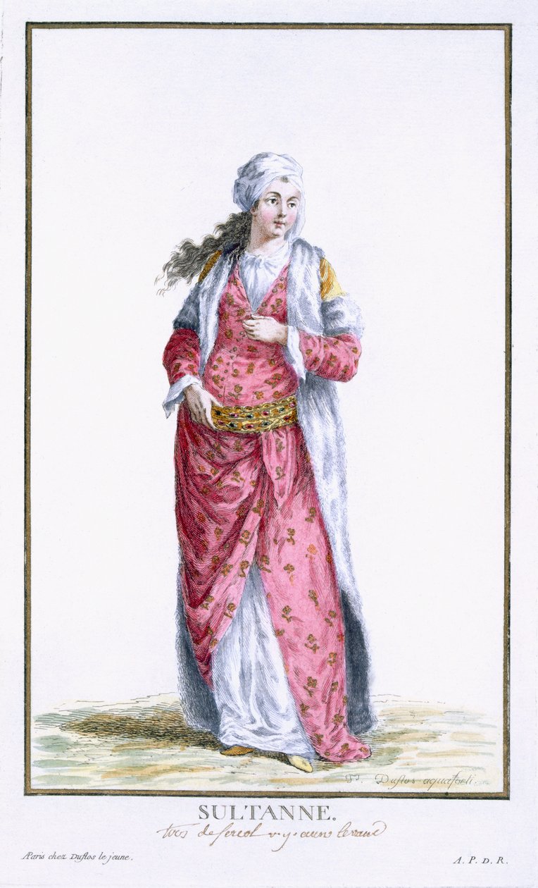 Kosem Sultan, (håndfarvet gravering) af French School