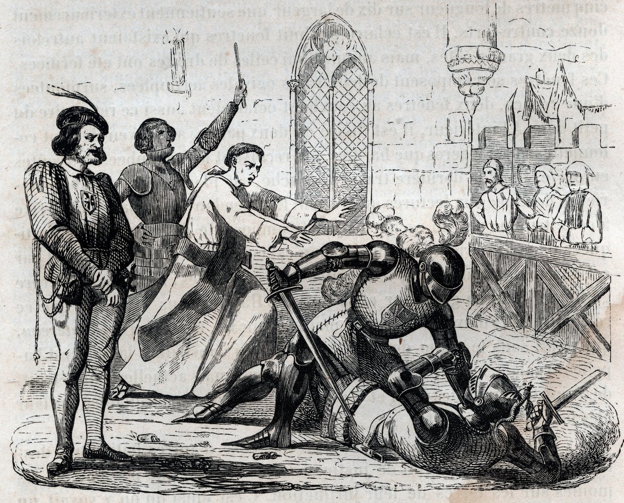 Carrouges-affæren 29. december 1386 - sidste juridiske duel - Duel mellem Jacques le Gris (1330-1386) og Jean de Carrouges - indgravering i "" Paris