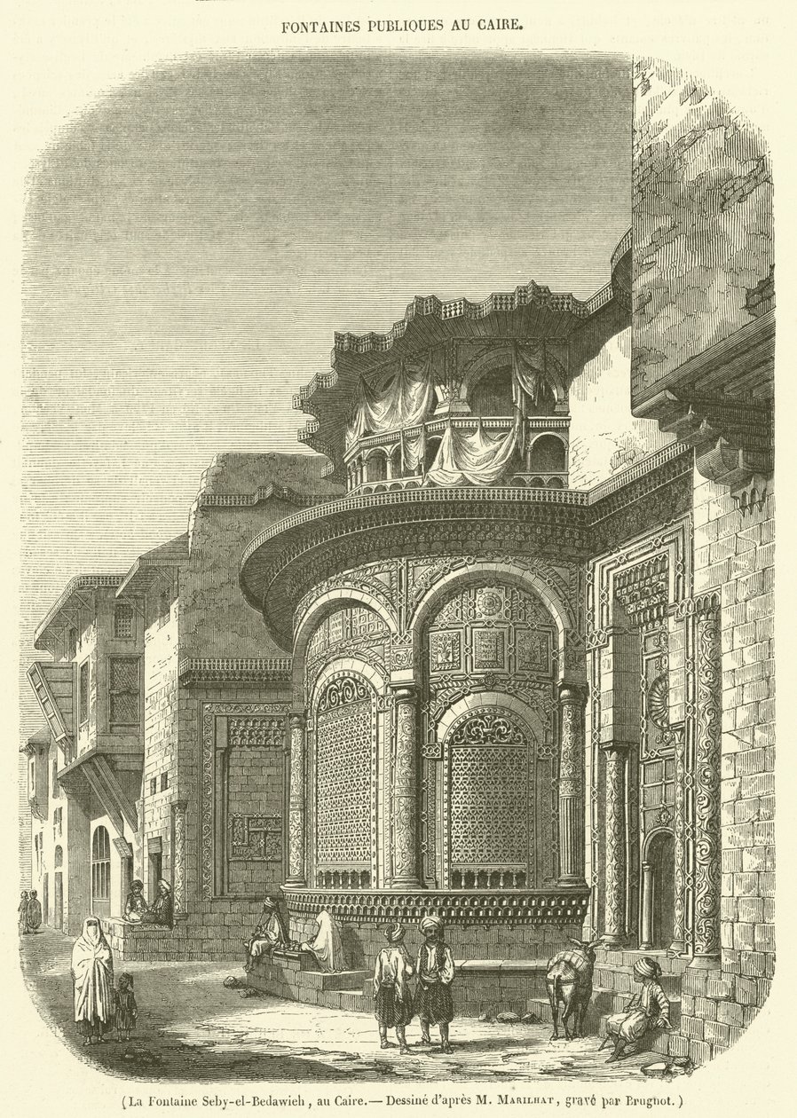 Seby-el-Bedawieh-fontænen, Cairo (kobberstik) af French School