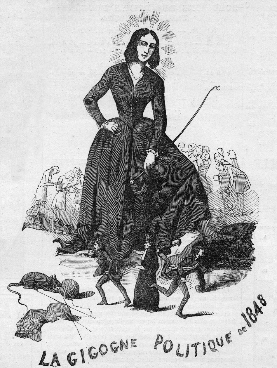 Den politiske Gigogne af 1848 (George Sand (Aurore Dupin, Baronne Dudevant) (1804-1876) fransk forfatter). af French School