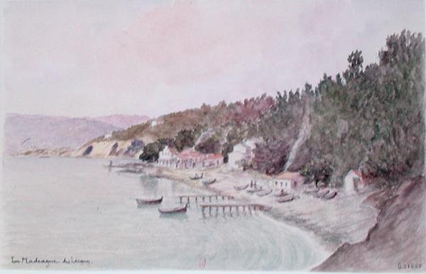La Madrague des Lecques (akvarel på papir) af French School