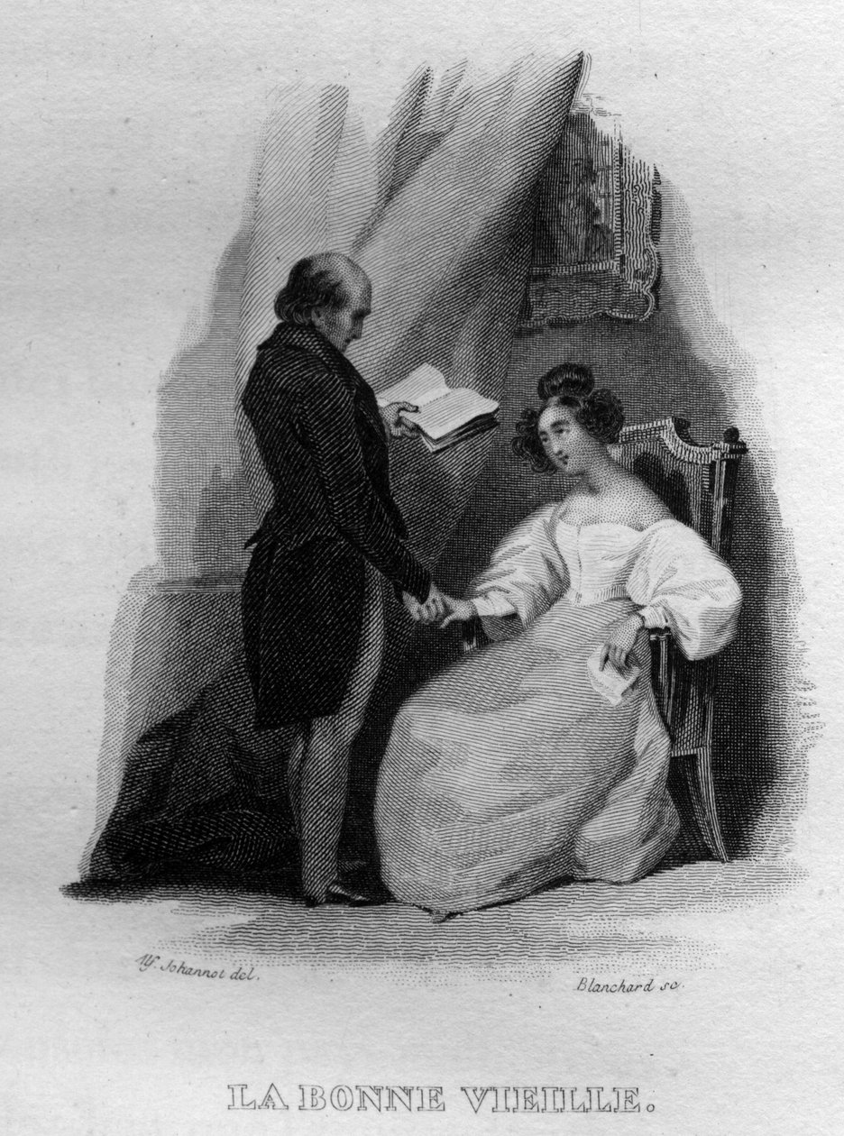 Den gode gamle Berangersang i ""Oeuvres fuldender"" (1834) af Pierre Jean de Beranger (1780-1857), fransk digter og sangskriver. af French School