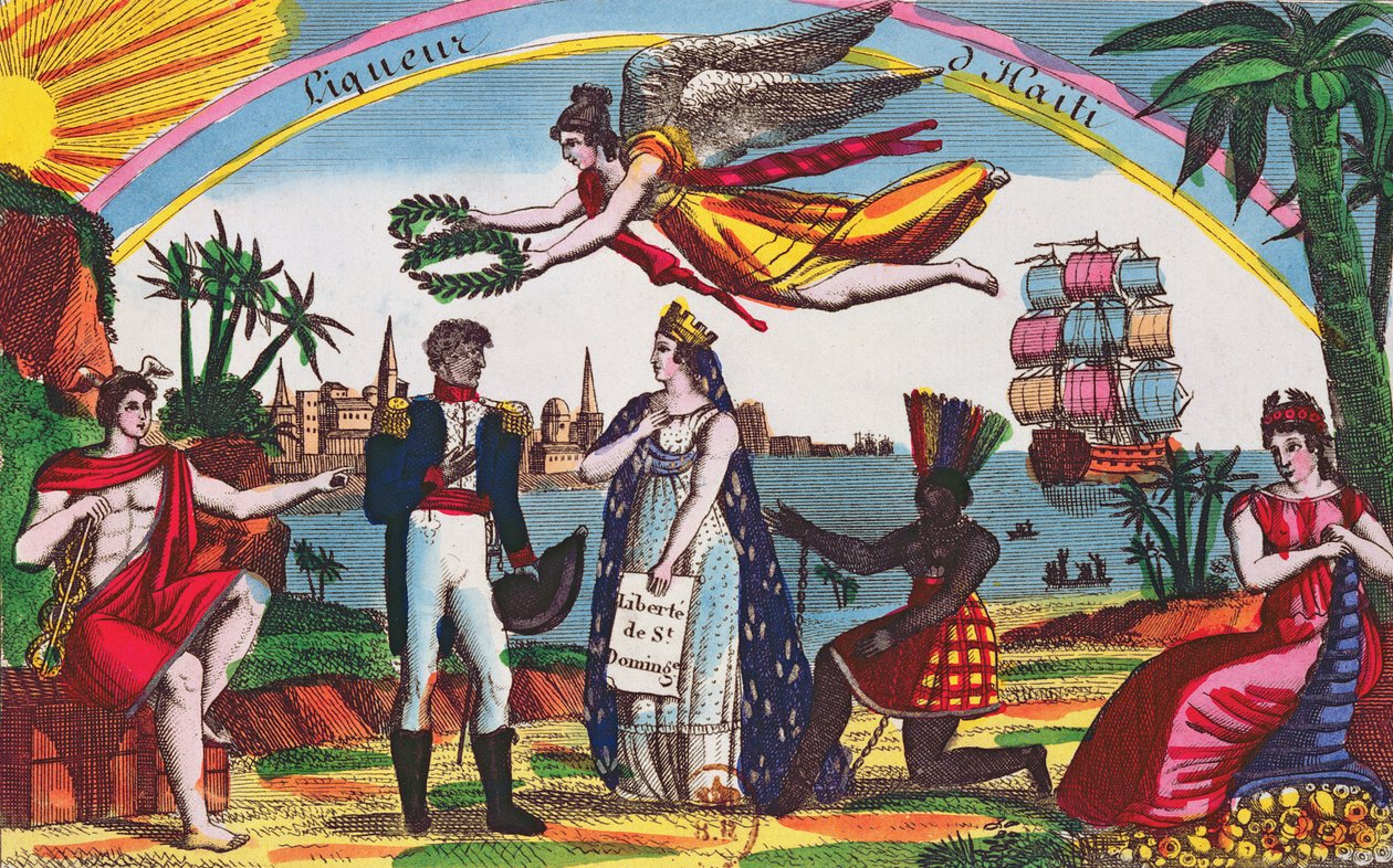 Etiket til Liqueur dHaiti, ca. 1830 af French School