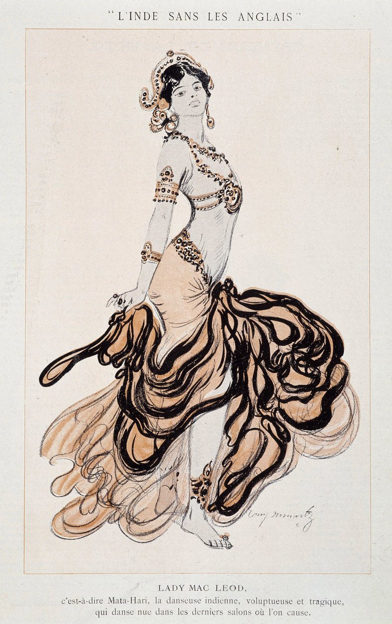 Lady Mac Leod, dvs. Mata Hari danser - i "La Vie Parisienne" fra 24/06/1905 (kobberstik) af French School