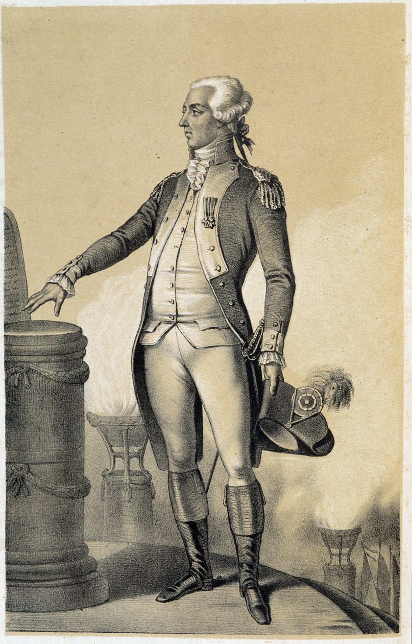 Lafayette (Lafayette) - i ""Historical Gallery of the French Revolution"" af Albert Maurin af French School