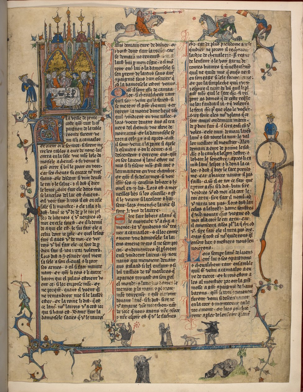 Lancelot-Grail (The Prose Vulgate Cycle), lisää MS 10294/1 f.1dr af French School