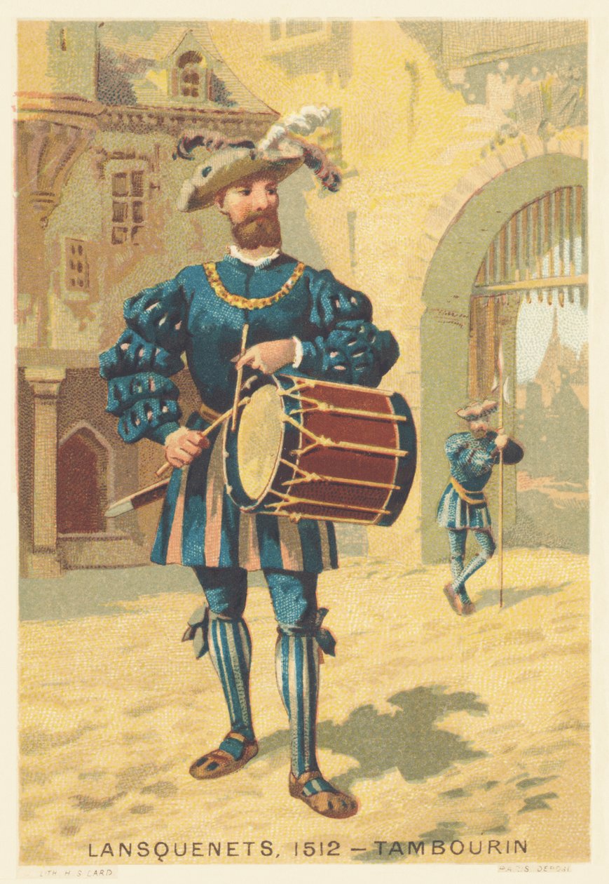 Lansquenets, Tambourine i 1512 (Lejesoldater, for det meste tyske, i det 15. og 16. århundrede) af French School