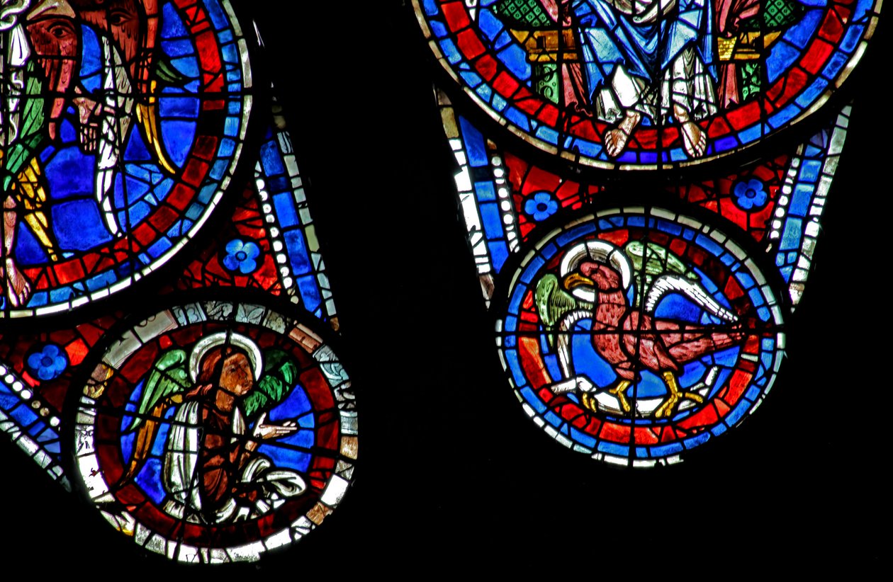 Sidste dom: St Johns eagle and an angel (w143) af French School