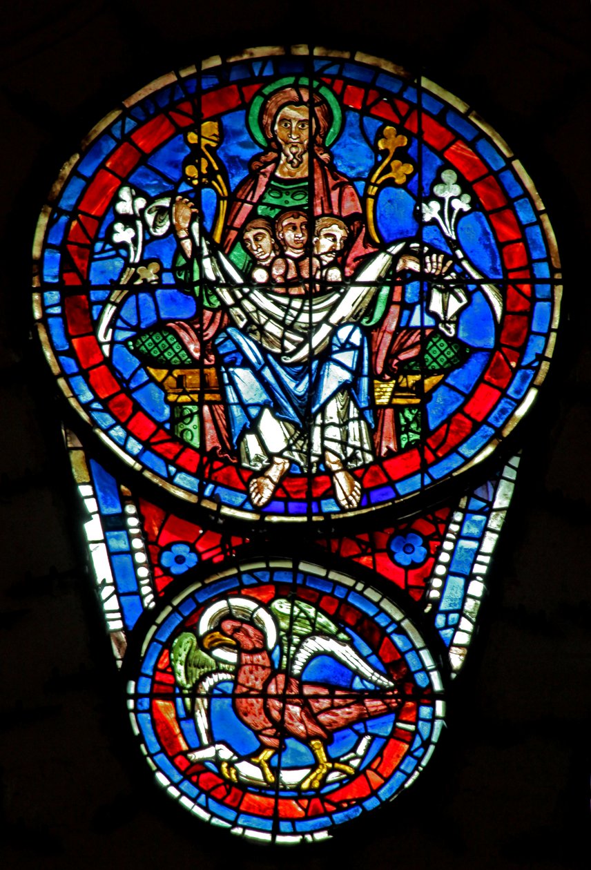 Sidste dom: Abrahams skød med 3 sjæle; St Johns eagle below (w143) af French School