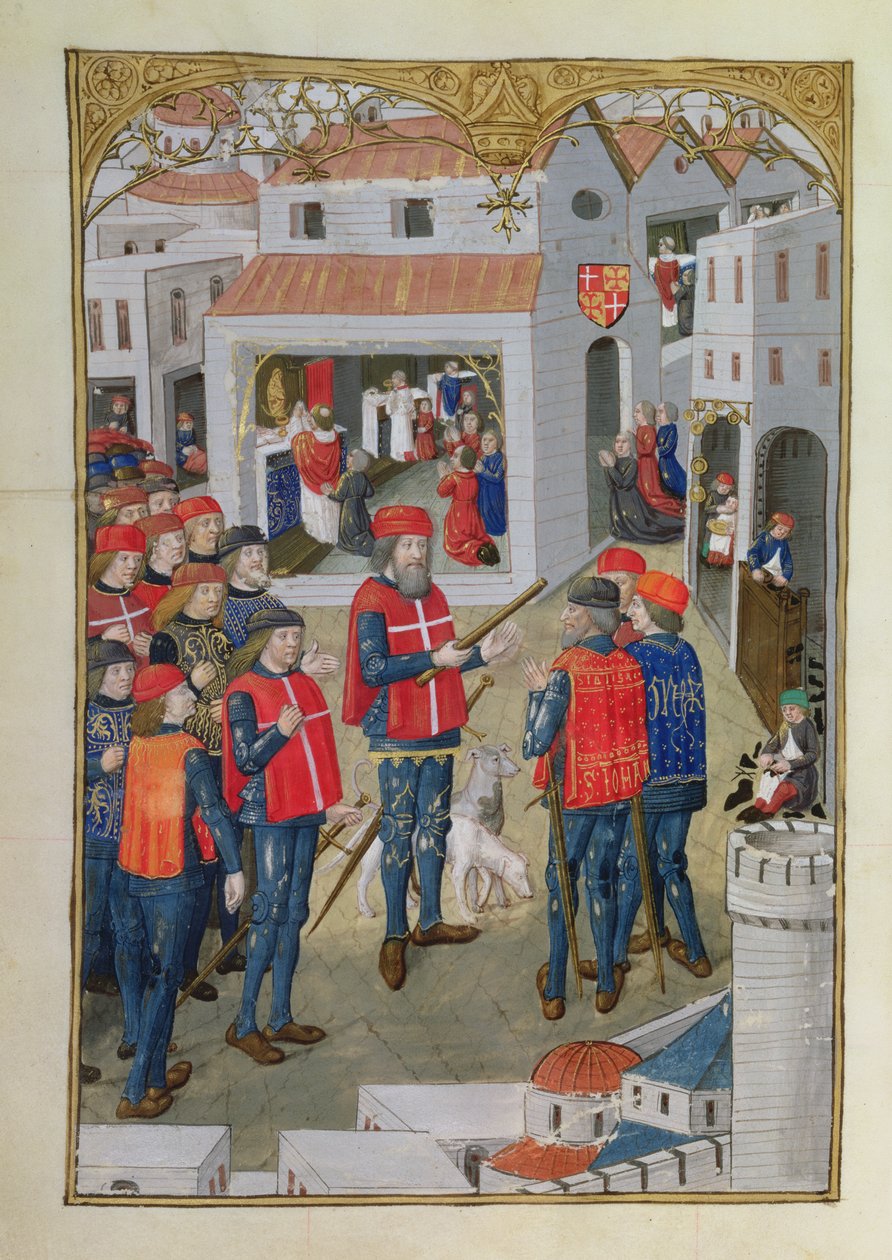 Lat 6067 fol.33v The Knights of St. af French School