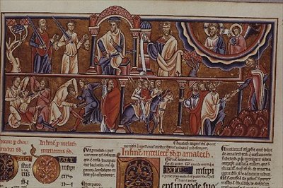 Lat 8846 f.2 Scene af en massakre, fra Hebraica Romana Gallica af French School