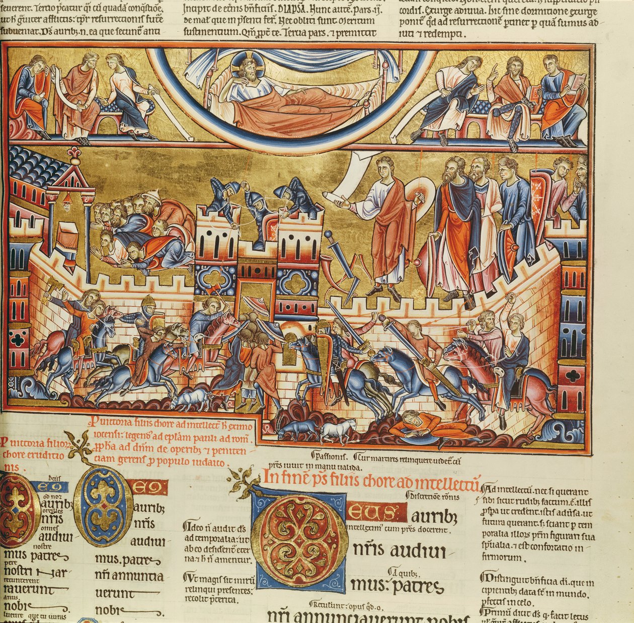 Lat 8846 f.76, Belejring af en by, fra Hebraica Romana Gallica af French School