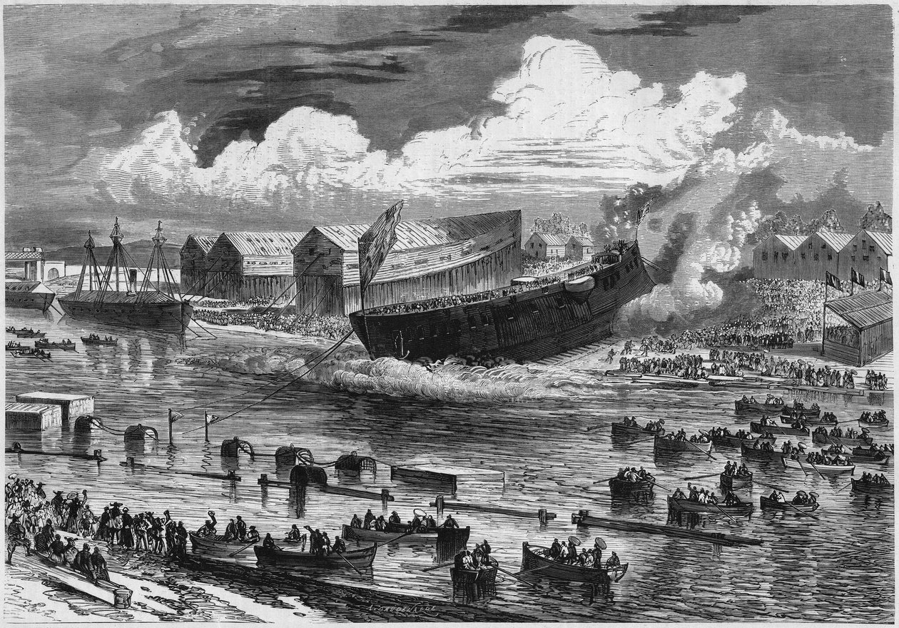 Lancering af Friedland-fregatten i det maritime arsenal i Lorient, Morbihan (56) af French School