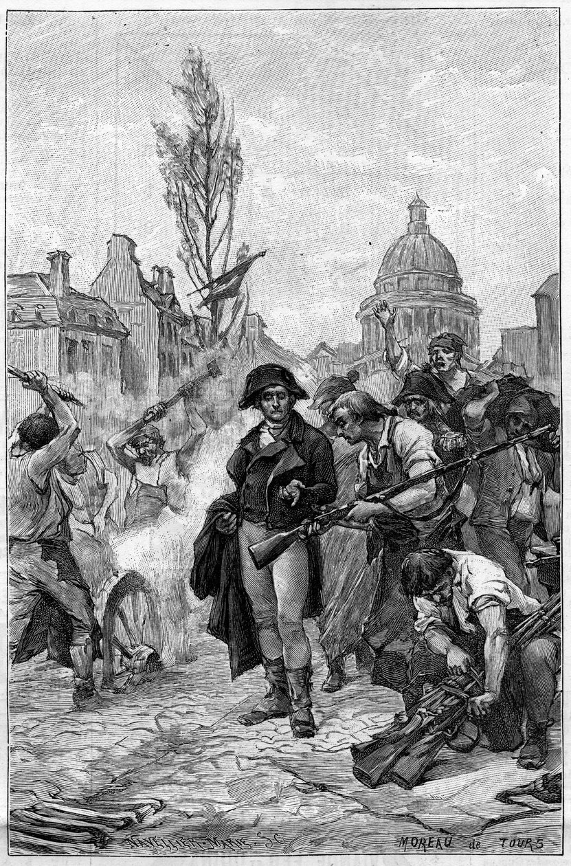 Lazare Carnot (1753-1823) inspicerede våbenværkstederne i Paris i 1793. af French School