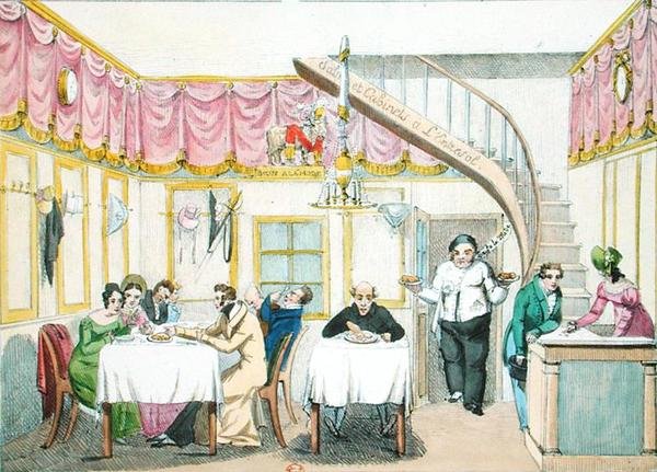 Le Boeuf a la Mode, rue Valois, Paris, fra Le Gout du Jour, ca. 1830 (se også 175977) af French School