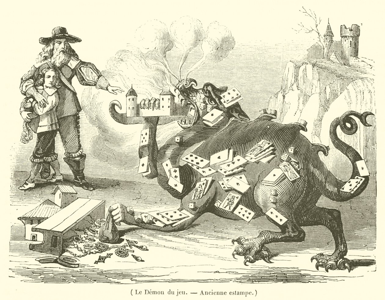 Le Demon du jeu (kobberstik) af French School