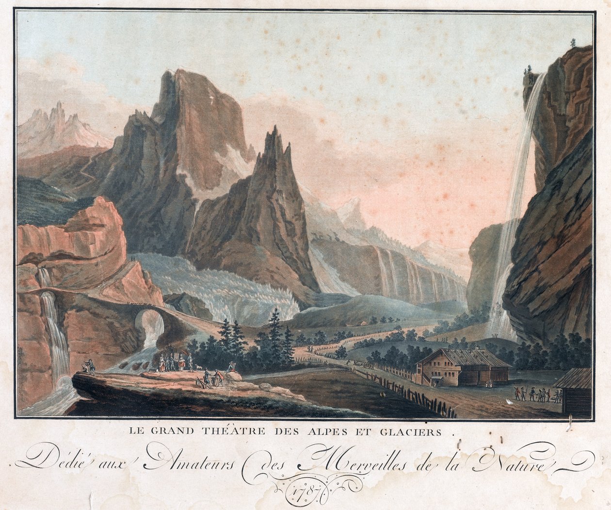 Le Grand Theatre des Alpes et Glaciers,
1787 (Ætsning og akvatinte) af French School