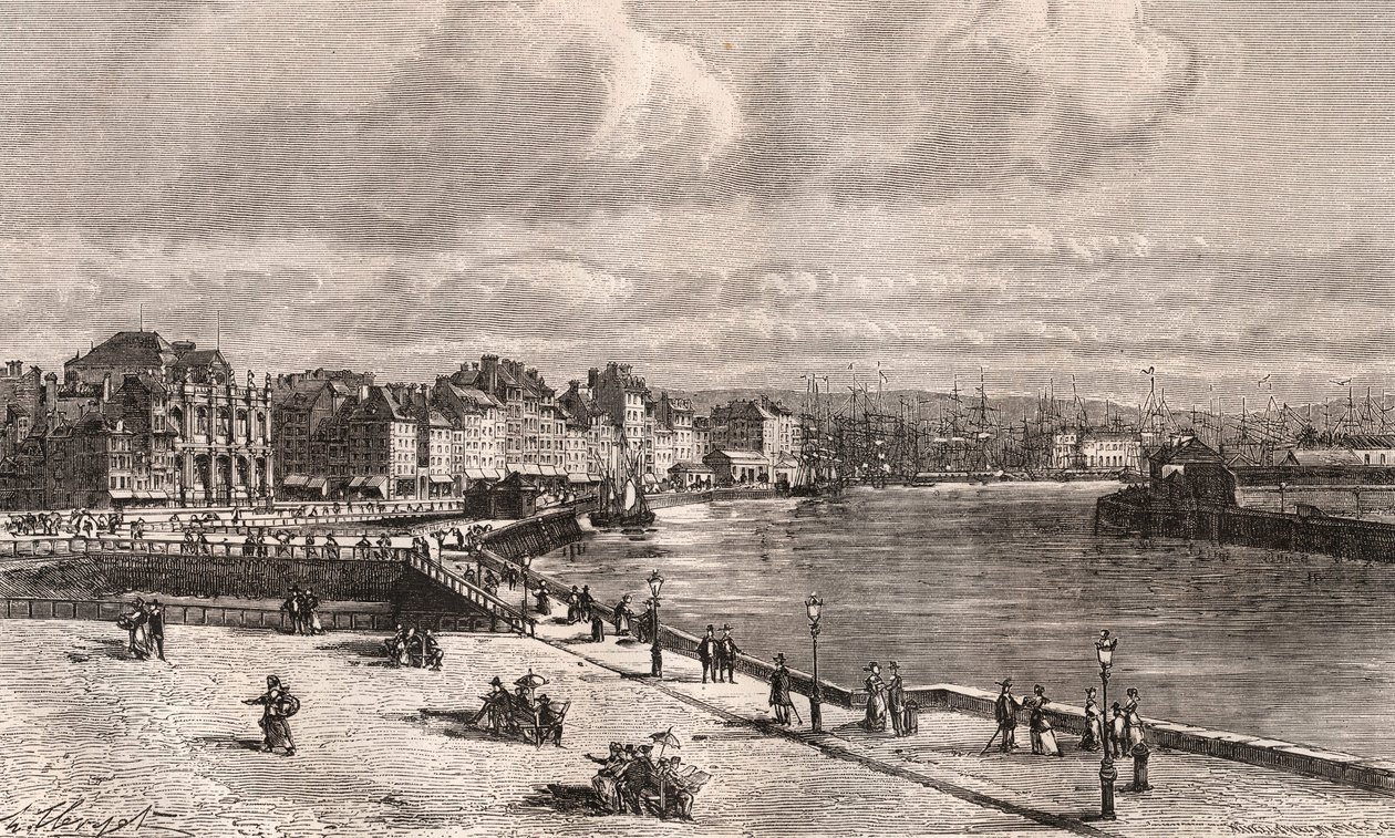 Le Havre - Normandie - indgravering i "La France illustree: geography, history, administration statistique" af V.A. Malt-brun. 1884 af French School