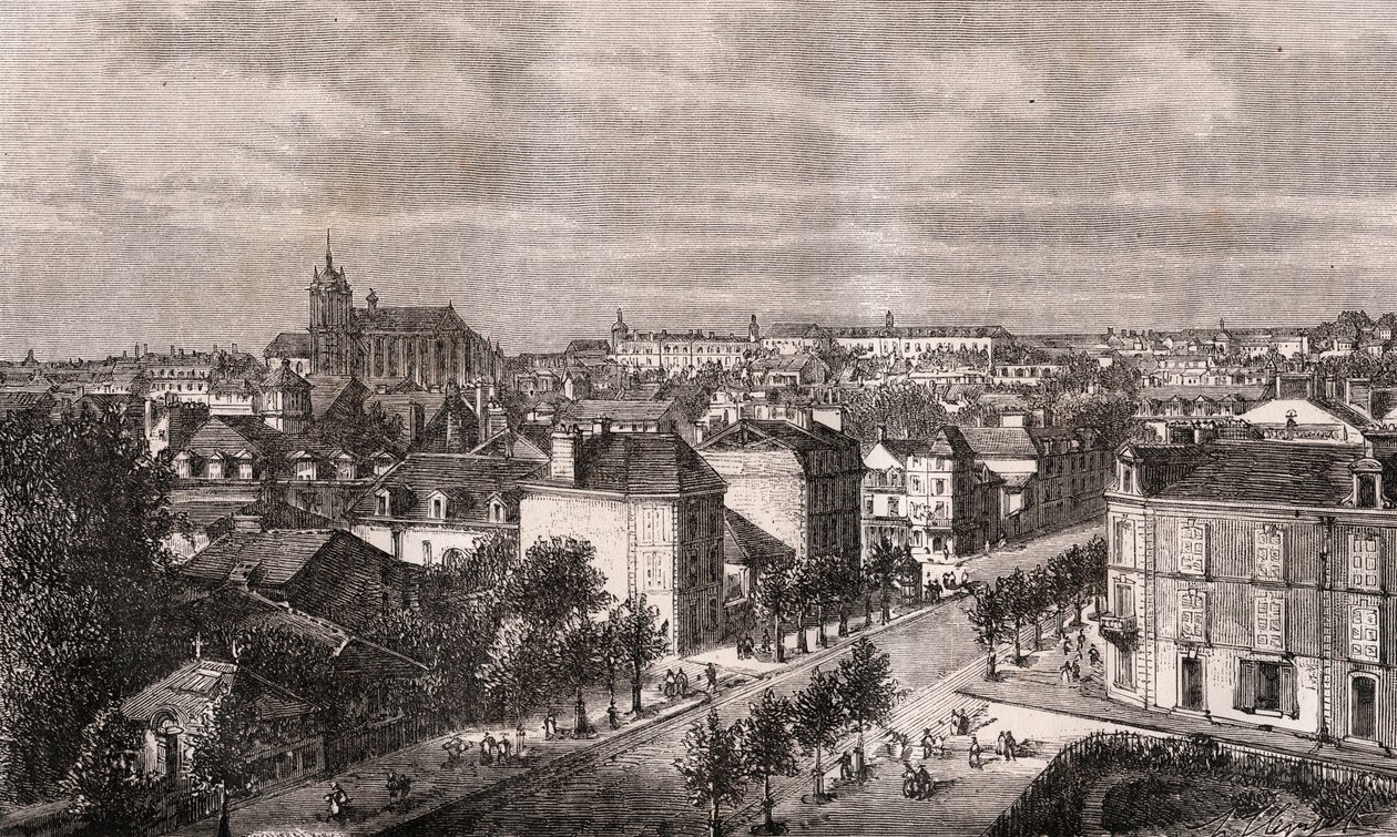 Le Mans - Pays de la Loire - indgravering i "La France illustrée: geografi, historie, statistisk administration" af V.A. Malt-Brown. 1884 af French School