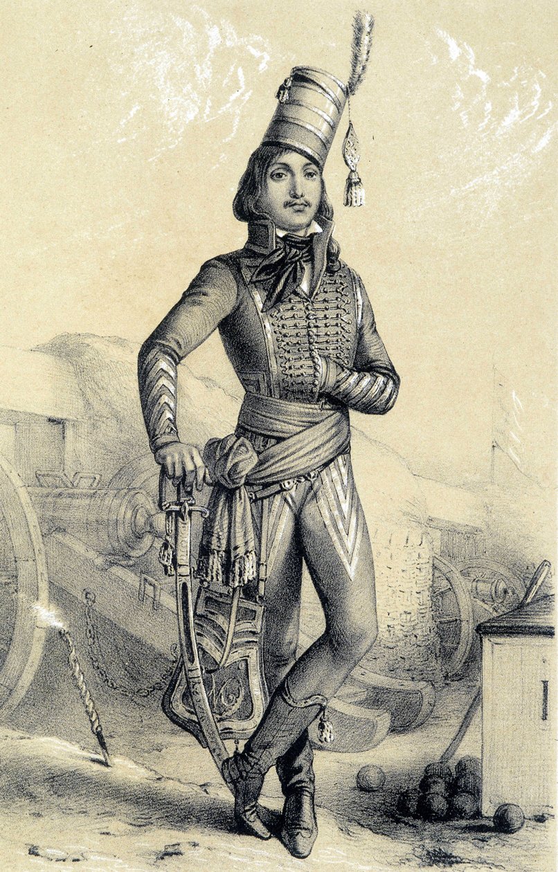 General Marceau - i "Galerie historique de la Revolution francaise" af Albert Maurin af French School