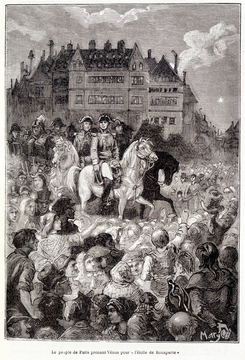 Indbyggerne i Paris tager Venus for "Bonapartes stjerne" - i "Les terres du ciel" af Camille Flammarion, ed. Marpon  Flammarion, Paris af French School